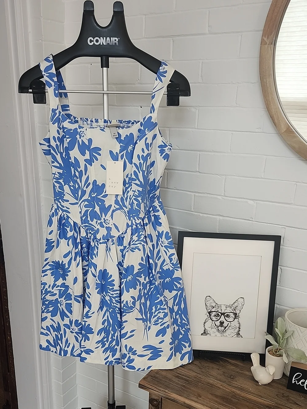 A New Day Blue Floral Sundress, Xs